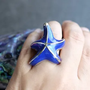 Eleonora Varini - Blue & Silver Starfish Ring
