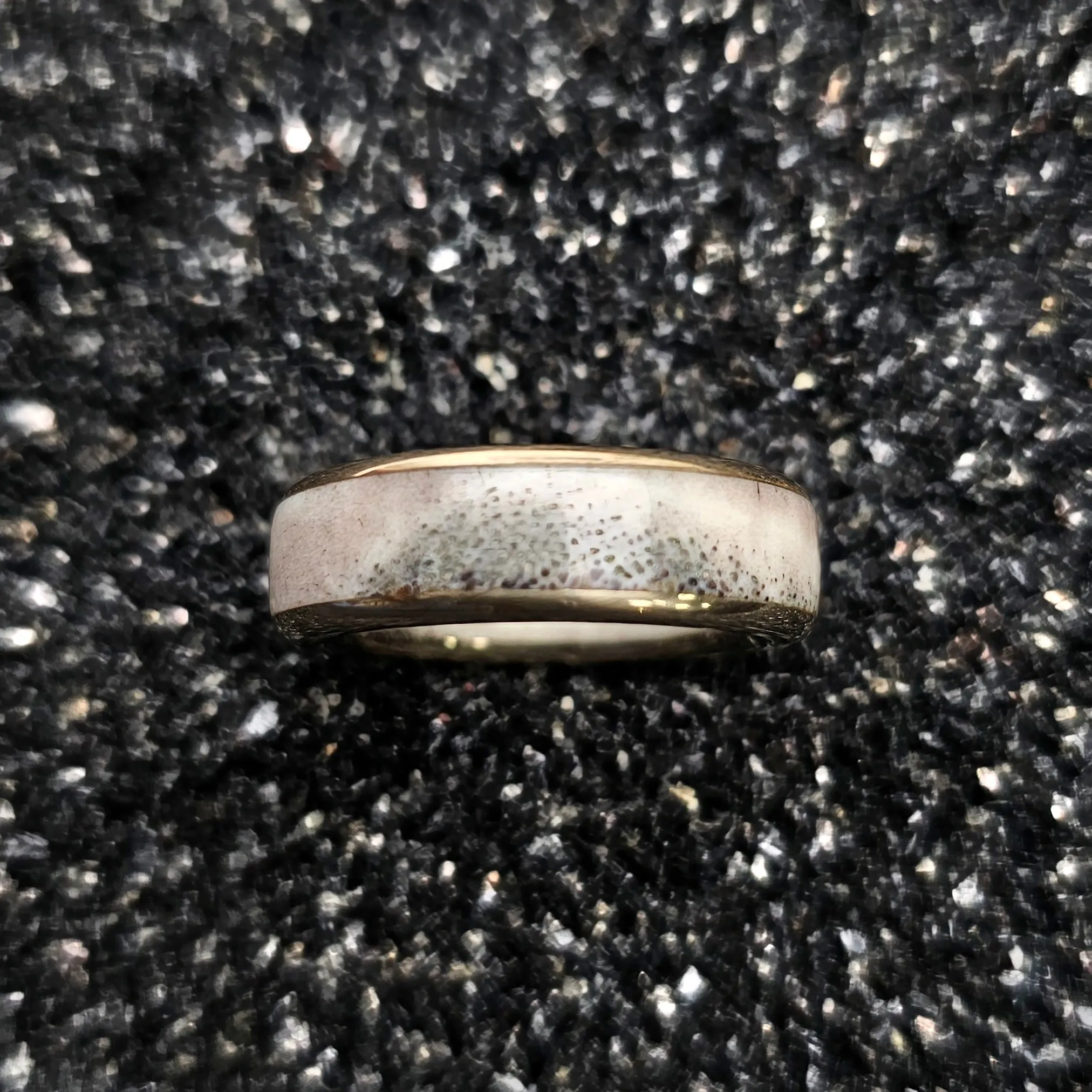 Elk Antler & Brass Band Ring
