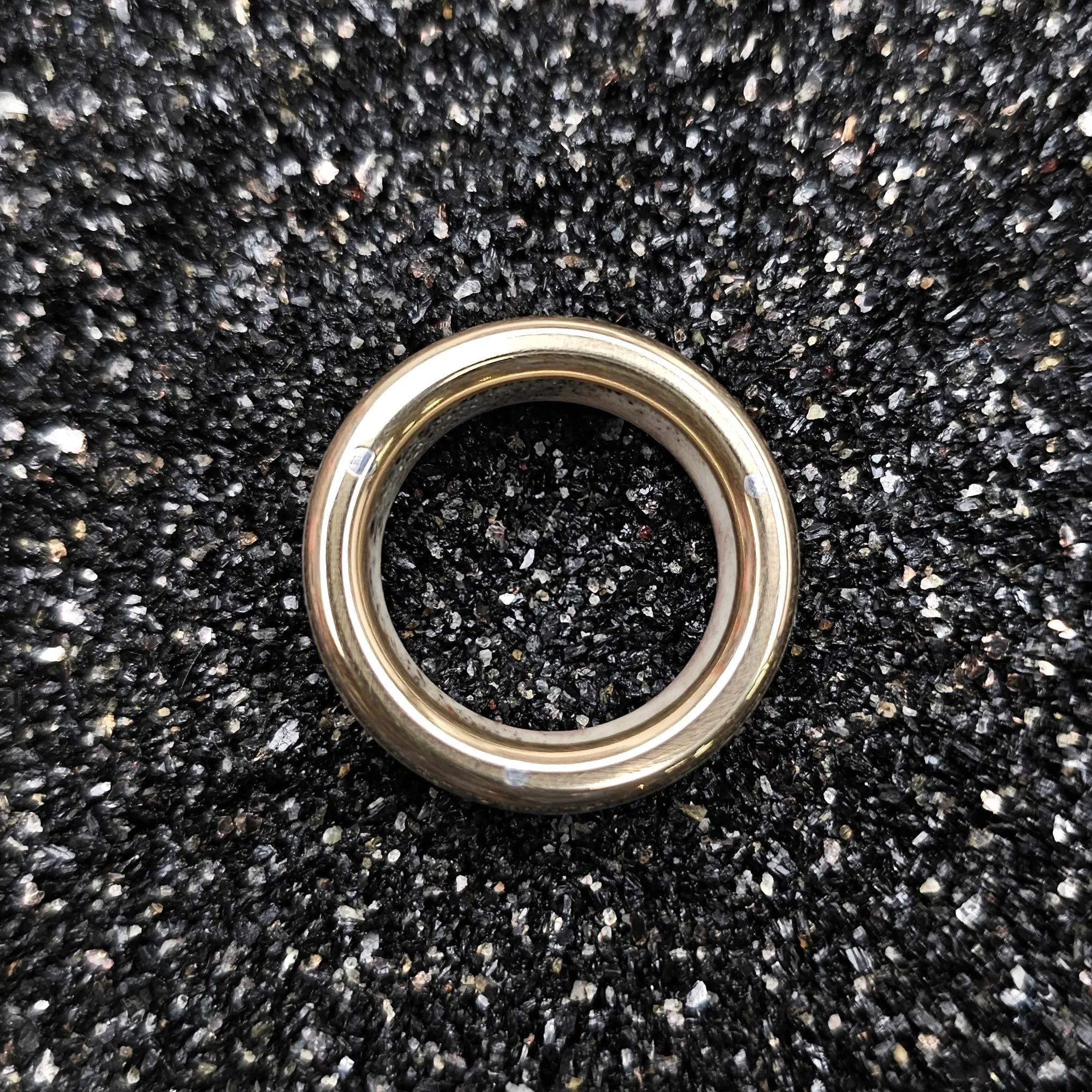 Elk Antler & Brass Band Ring