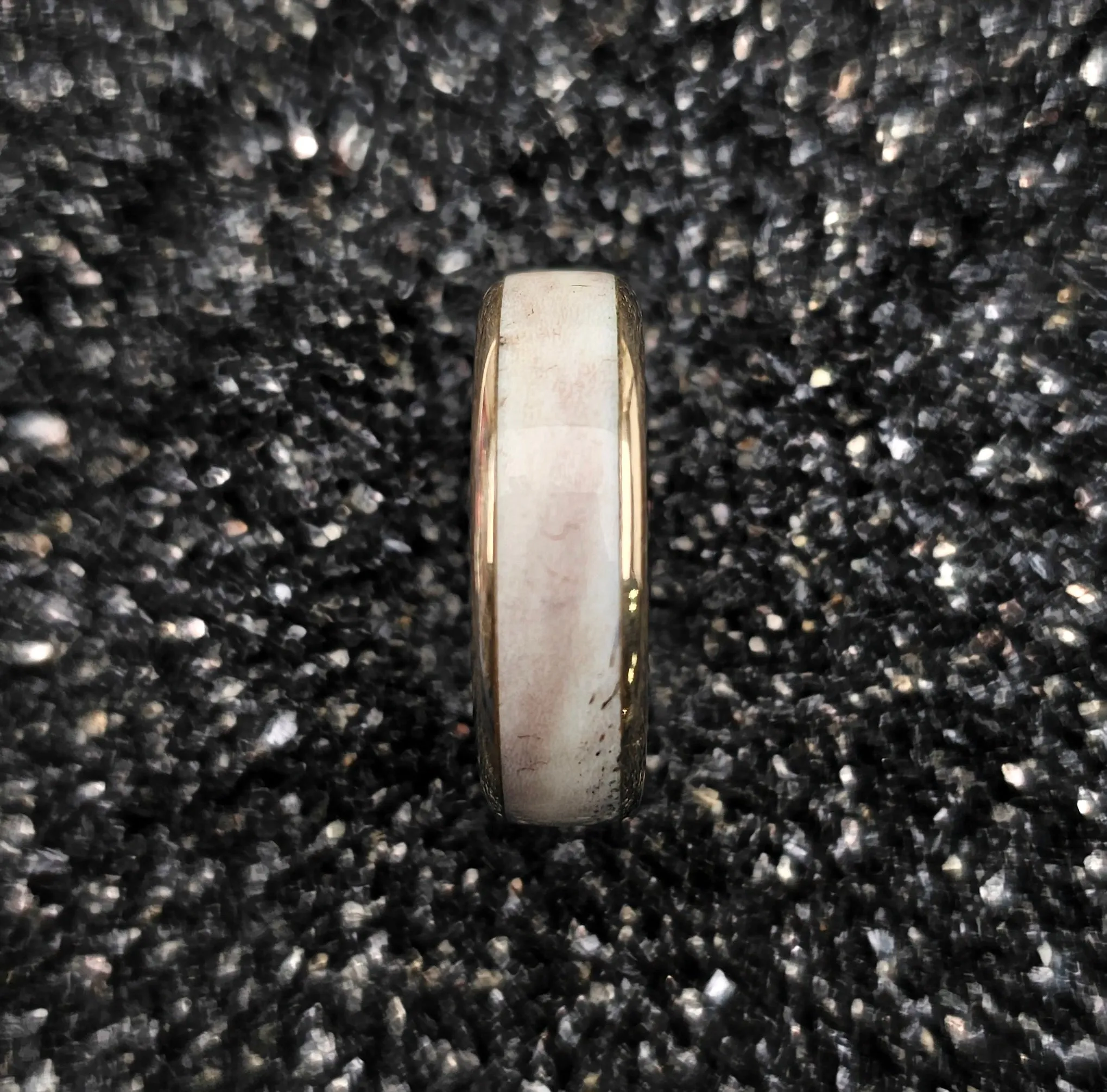 Elk Antler & Brass Band Ring
