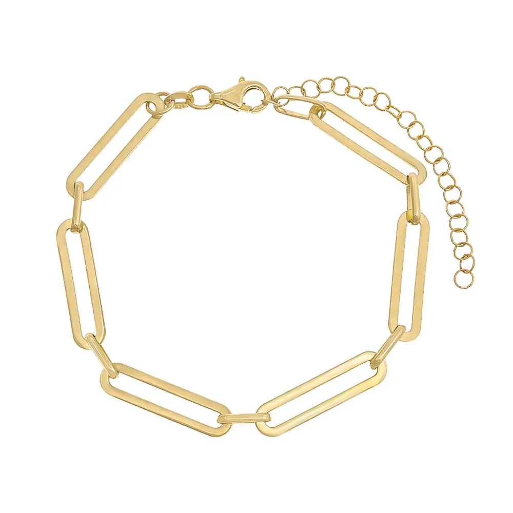 Elongated Paperclip Link Bracelet
