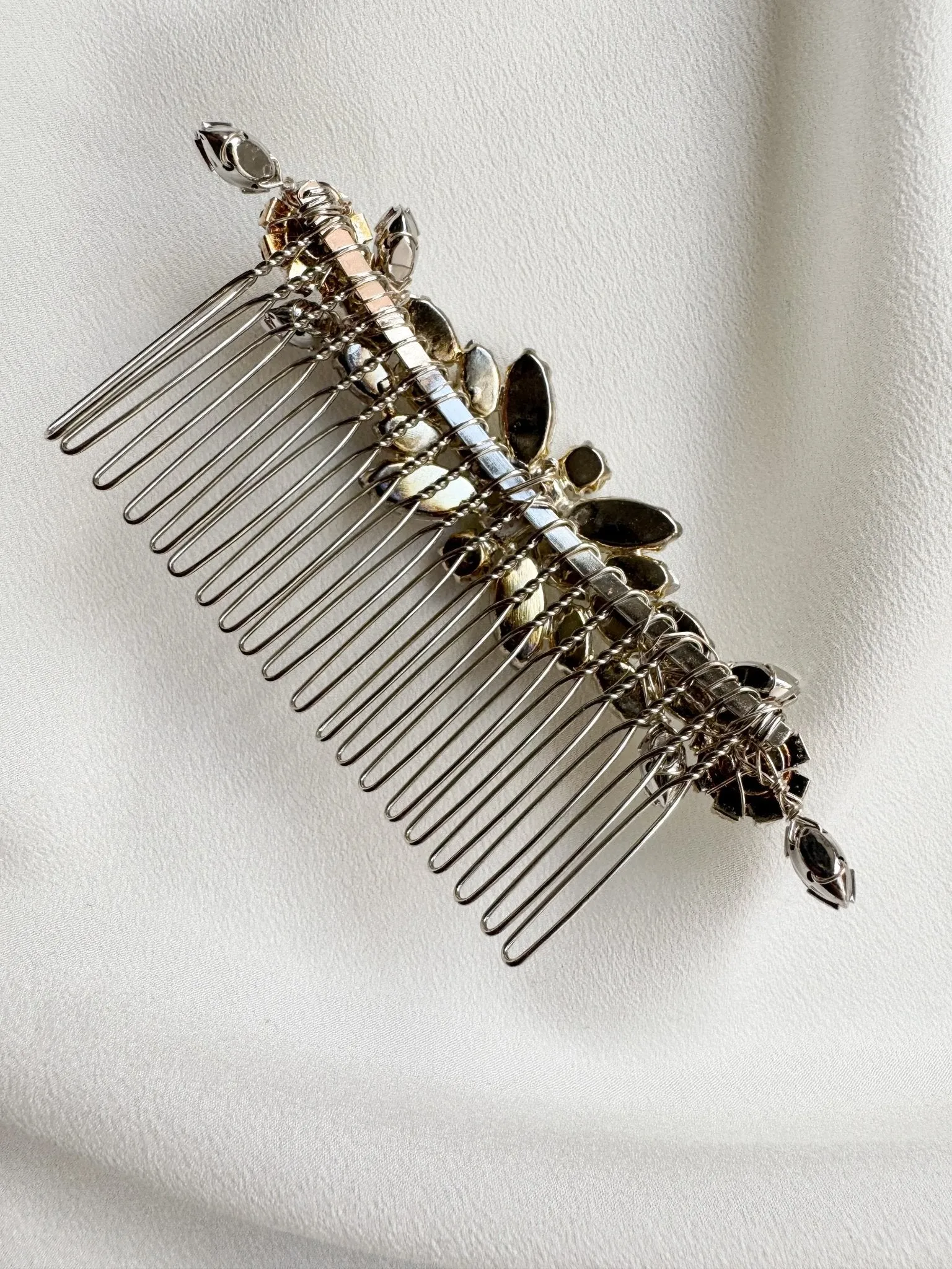 Elsa Silver Crystal Wedding Hair Comb - Sample Sale