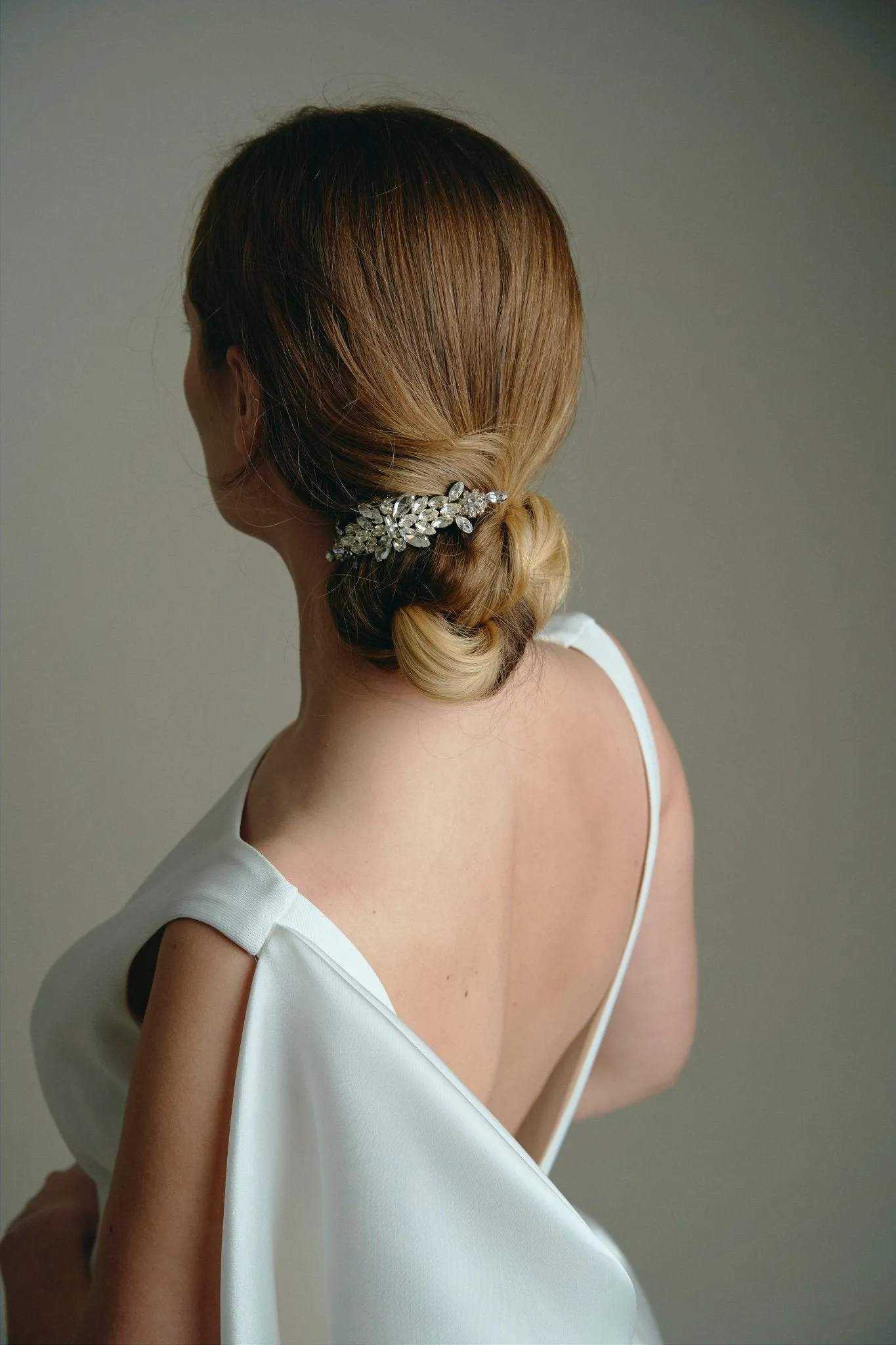 Elsa Silver Crystal Wedding Hair Comb - Sample Sale