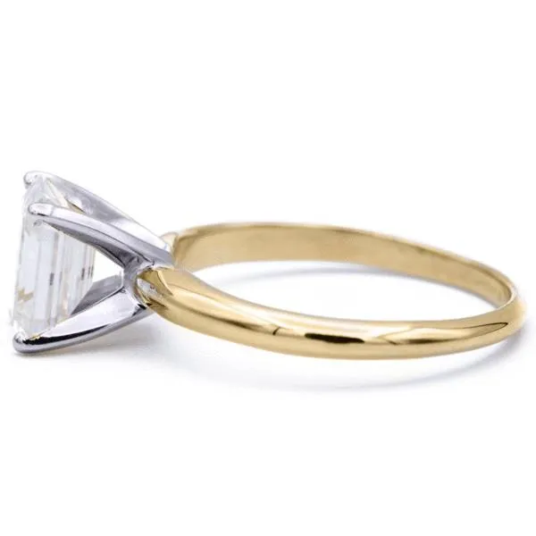 Emerald Moissanite 4 Prongs FANCY Solitaire Ring
