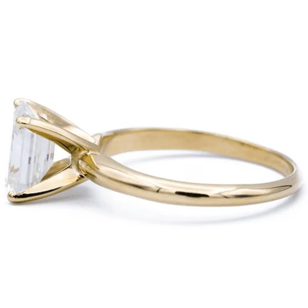 Emerald Moissanite 4 Prongs FANCY Solitaire Ring