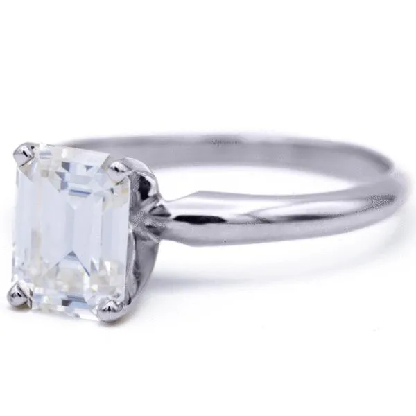 Emerald Moissanite 4 Prongs FANCY Solitaire Ring