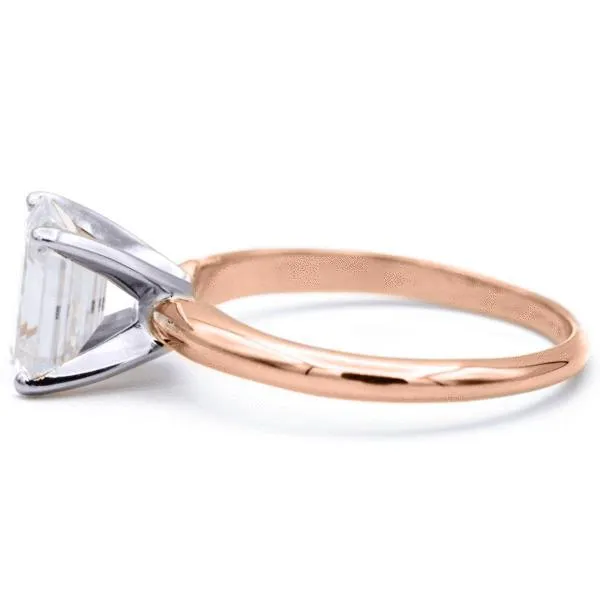 Emerald Moissanite 4 Prongs FANCY Solitaire Ring