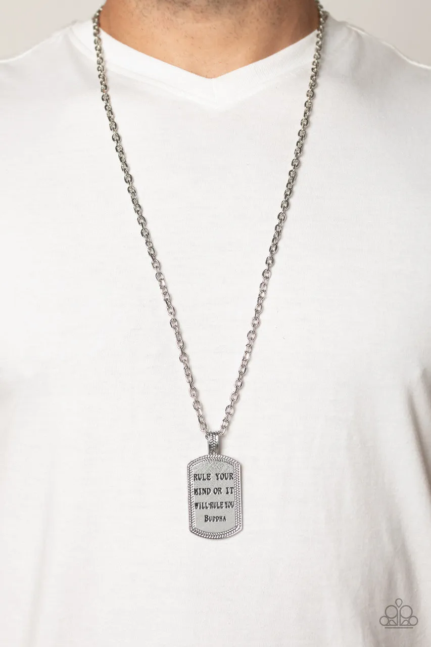 Empire State of Mind - Silver - Inspirational Buddha Men's Silver Paparazzi Men's Necklace