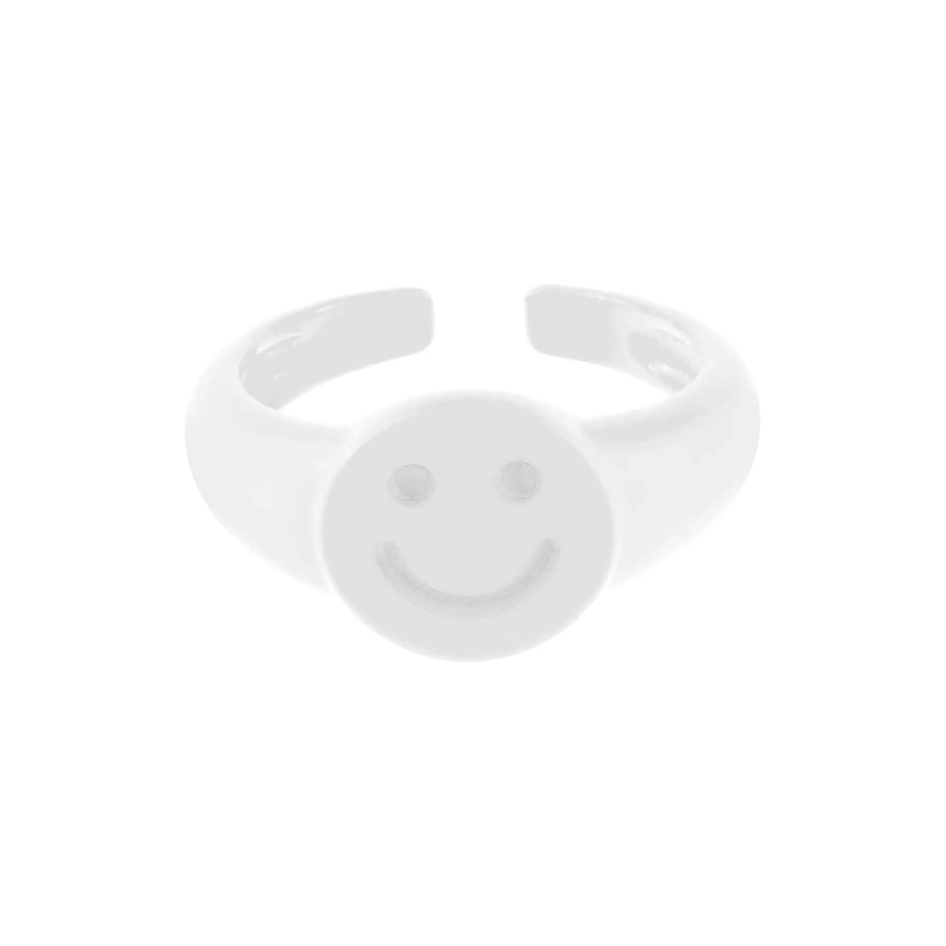 Enamel Adjustable Smiley Ring