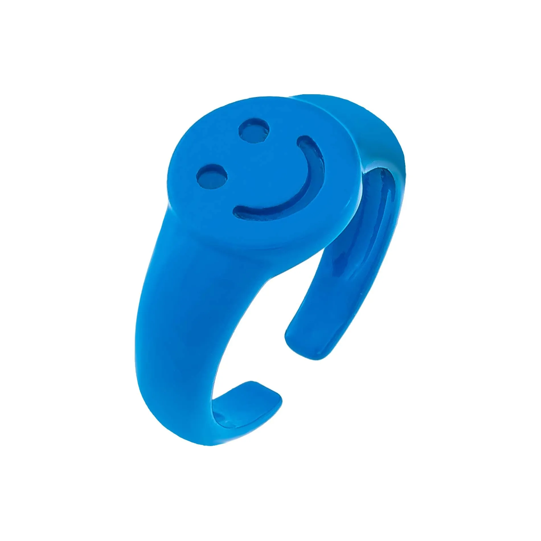 Enamel Adjustable Smiley Ring