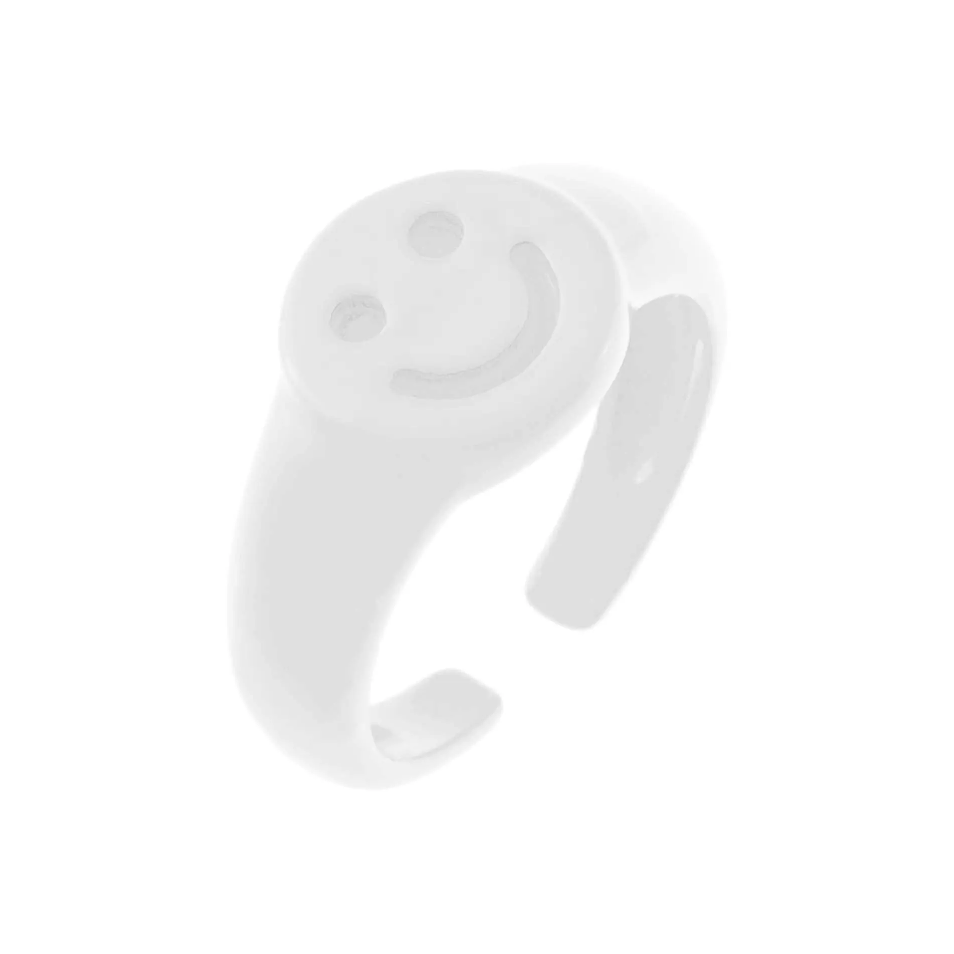 Enamel Adjustable Smiley Ring