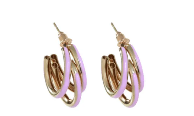 Enamel Earrings-  2 Colours