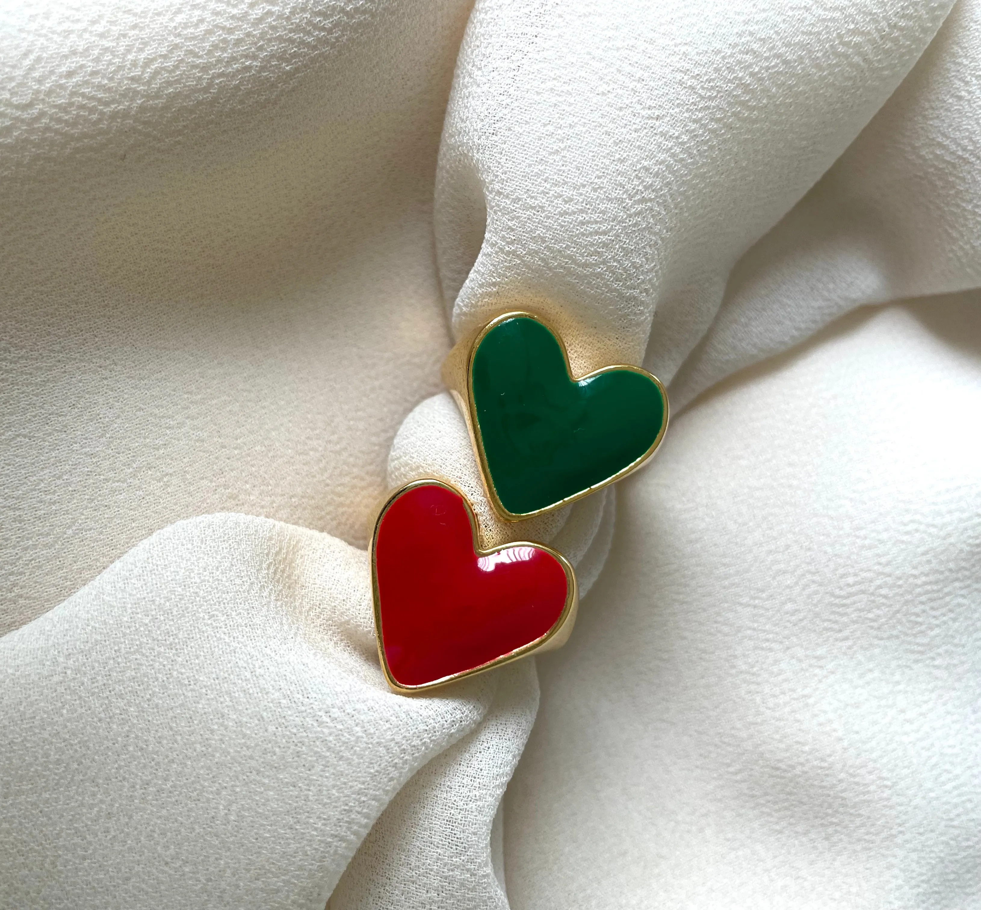 Enamel Heart Ring