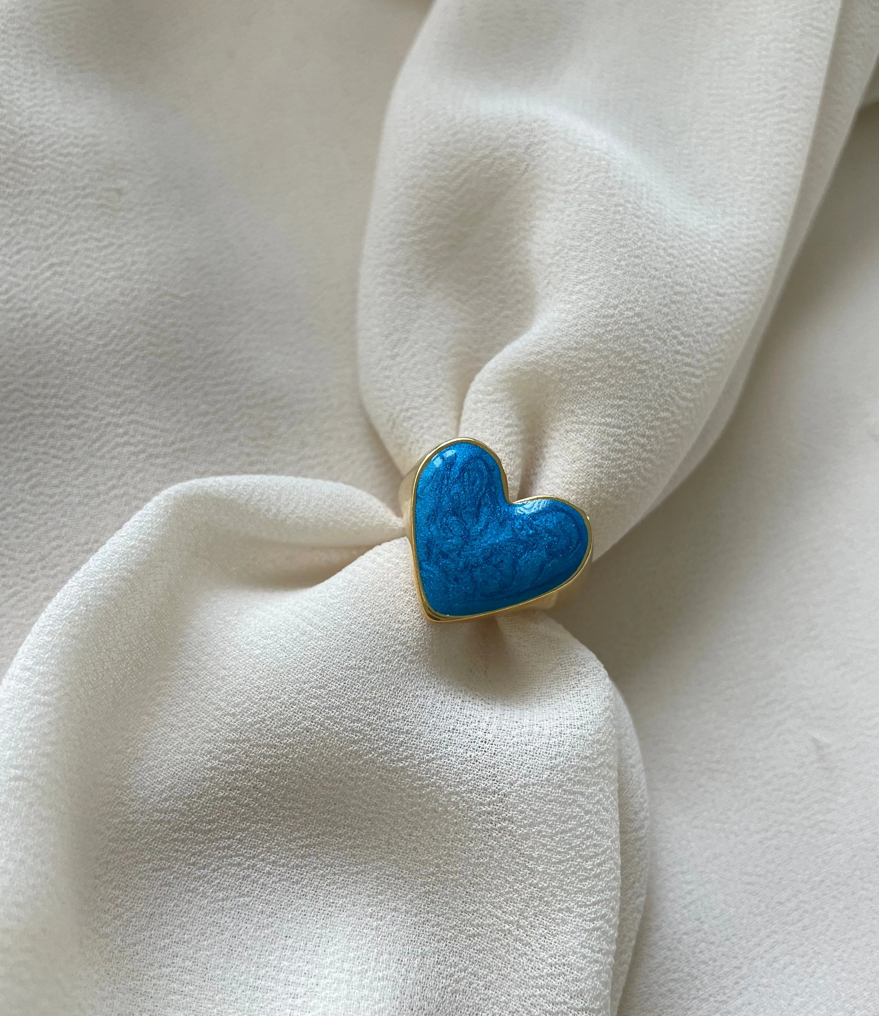 Enamel Heart Ring