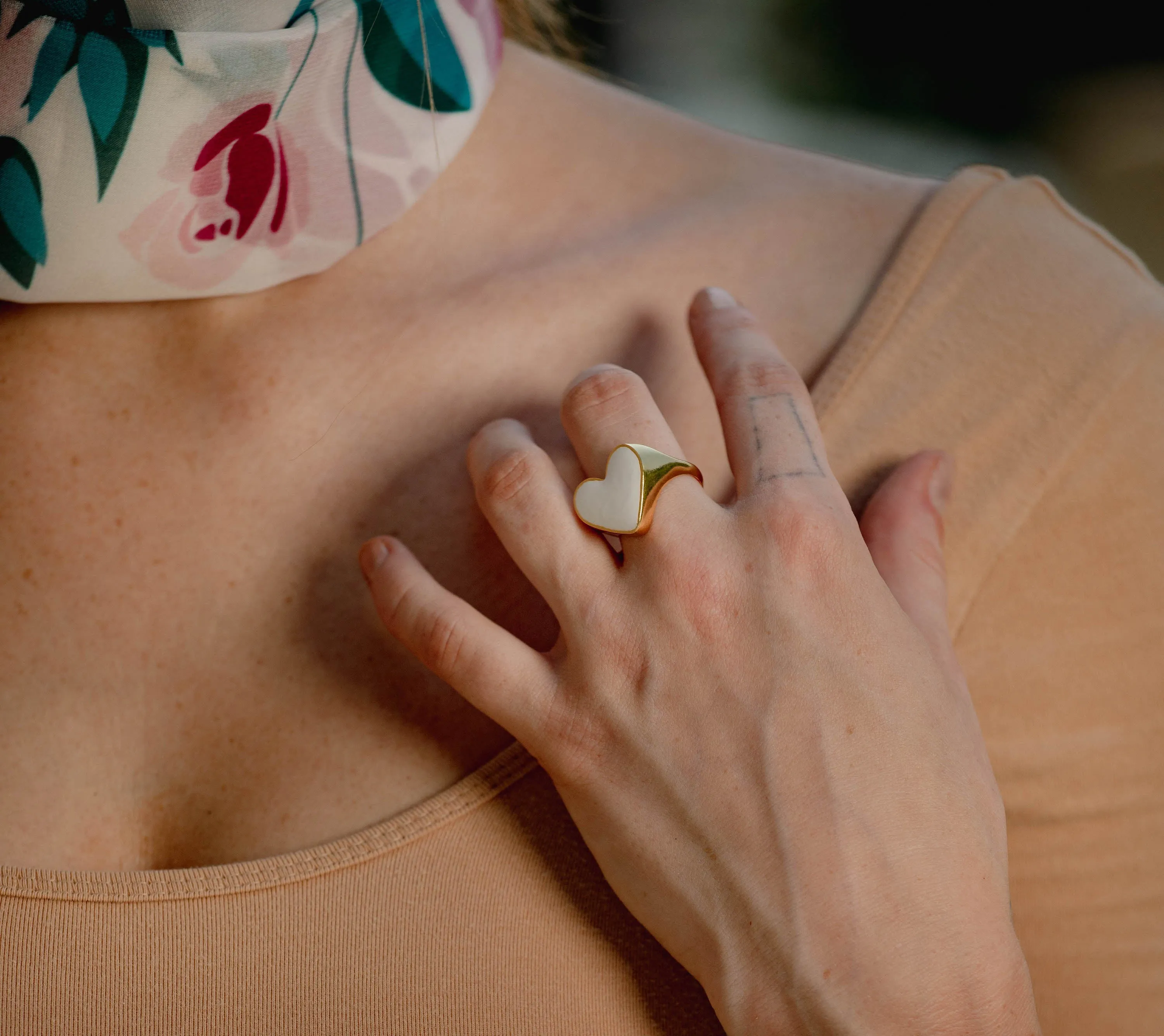 Enamel Heart Ring