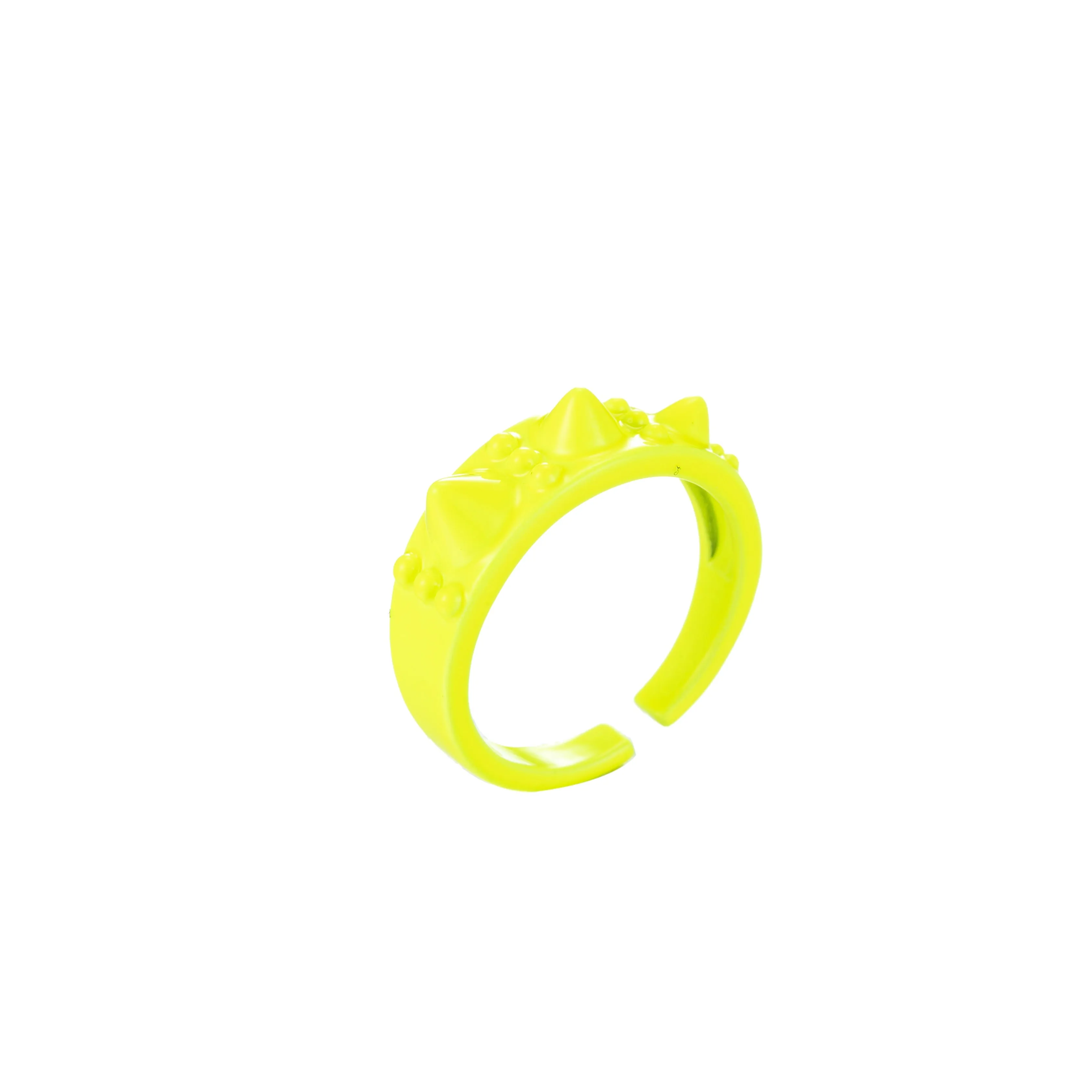 Enamel Pyramid Ring - Statement Ring - Spike Ring - Stud Ring - Geometric Ring - Stacking Ring Y2K Neon Colorful Ring Unisex Jewelry