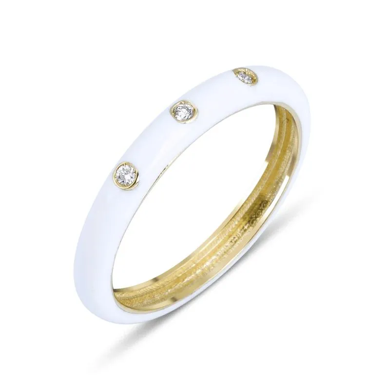 Enamel Segments Diamond Ring