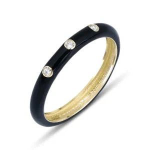 Enamel Segments Diamond Ring