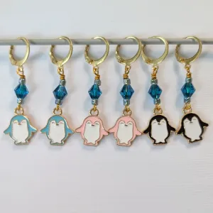 Enamel Tiny Penguin Marker & Earrings