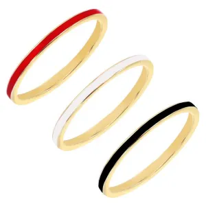 Enamel Trio Ring Set