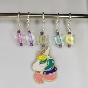Enamel Unicorn Earrings & Stitch Markers