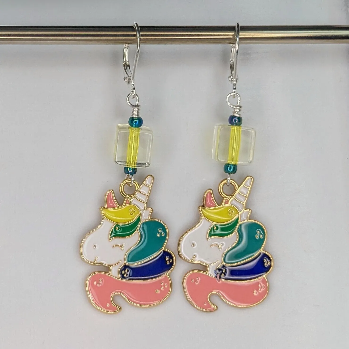 Enamel Unicorn Earrings & Stitch Markers