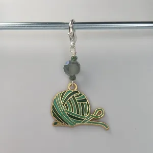 Enamel Yarn Ball Earrings & Stitch Markers