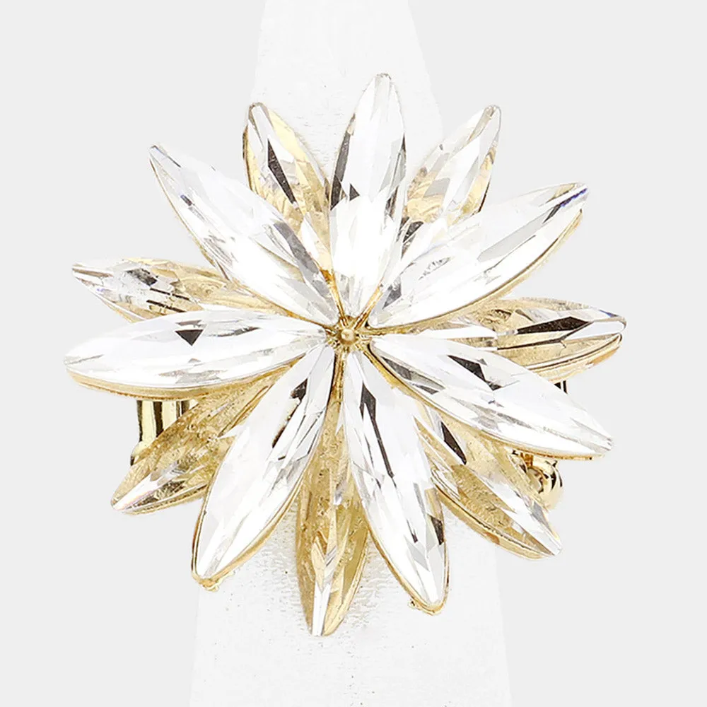 Enchanted - clear gold 4 piece marquise rhinestone jewelry set