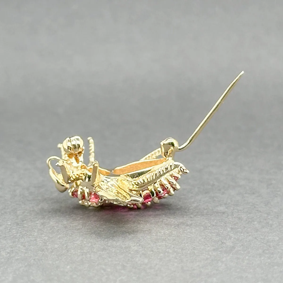 Estate 14K Y Gold 0.57ctw Ruby & 0.07ct H-I/I1 Diamond Bee Pin
