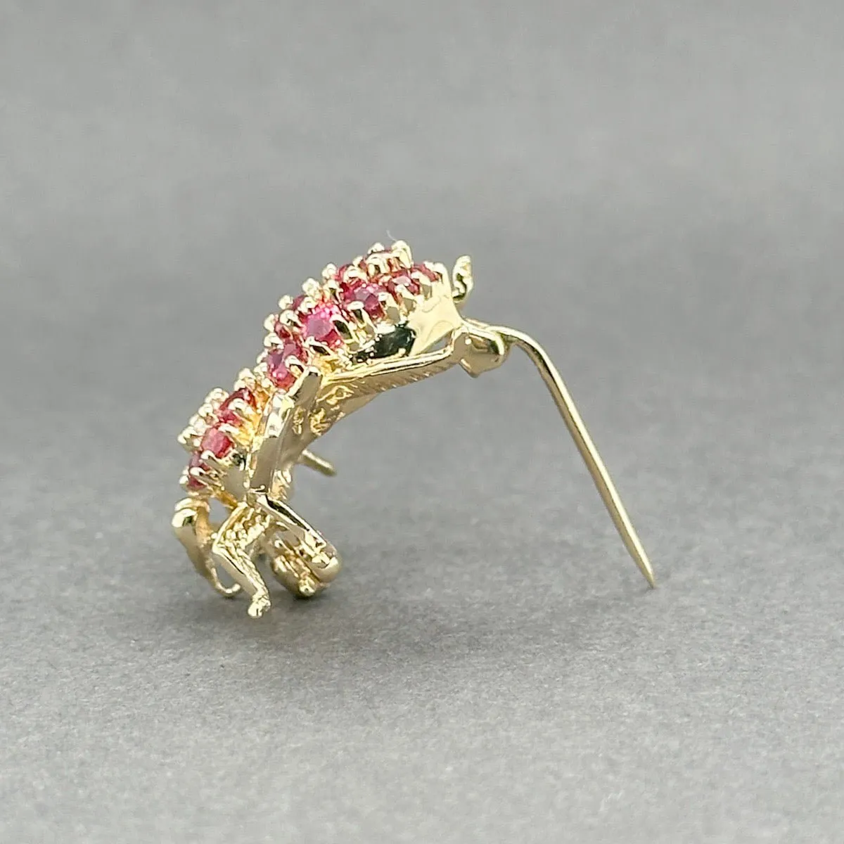 Estate 14K Y Gold 0.57ctw Ruby & 0.07ct H-I/I1 Diamond Bee Pin