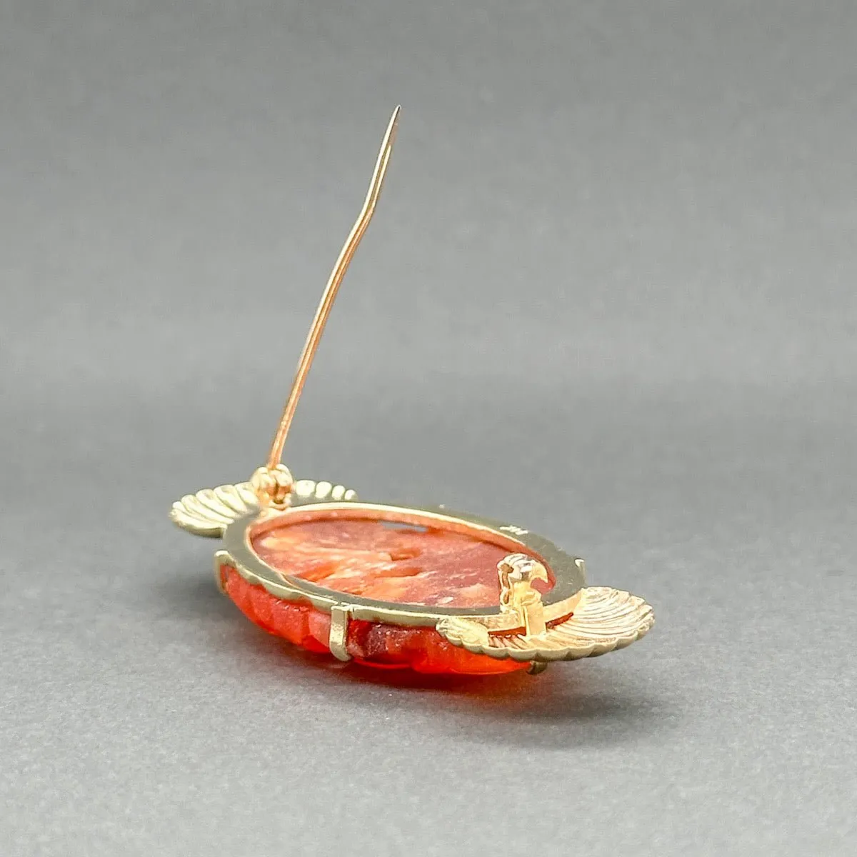 Estate 14K Y Gold 30.47ct Carnelian Brooch