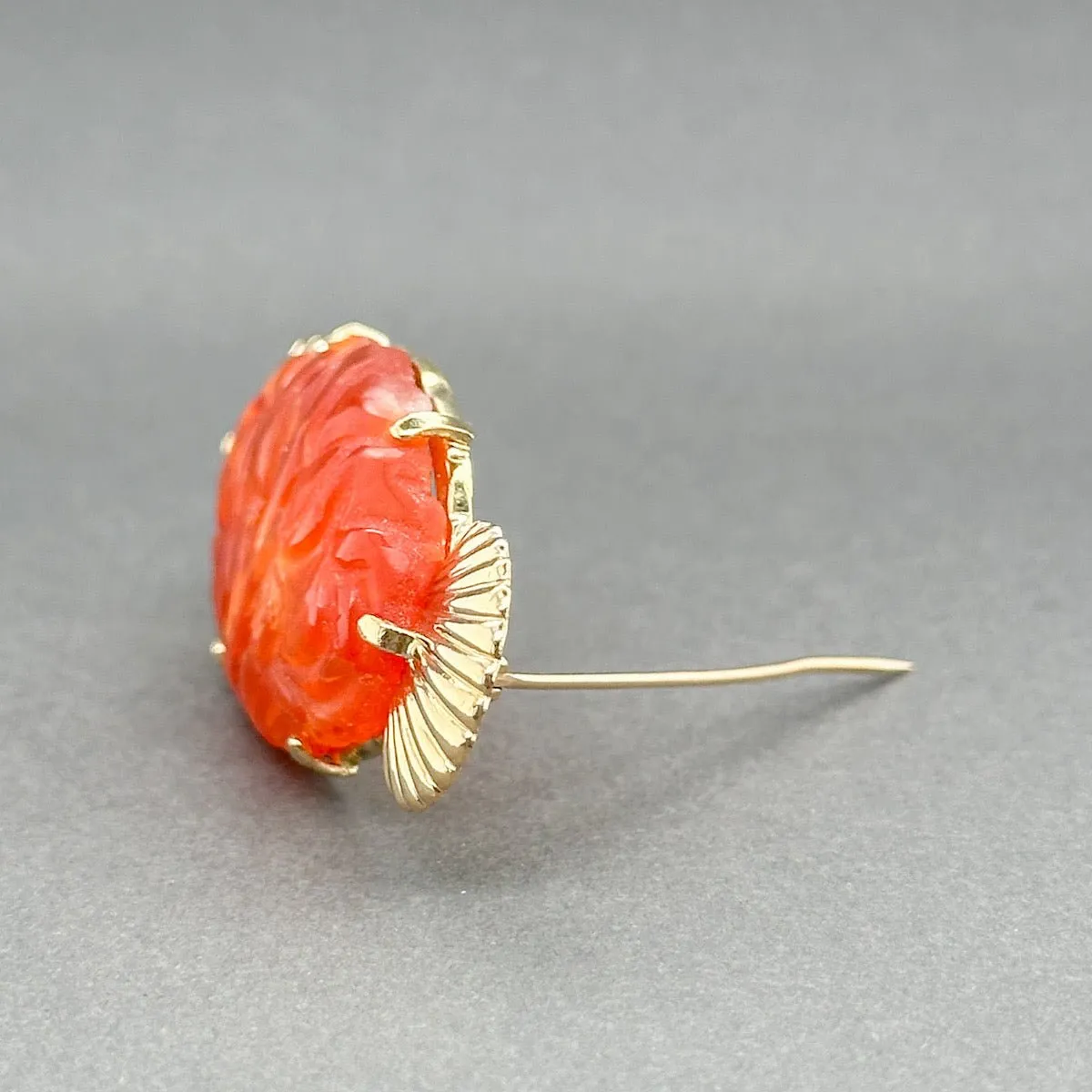 Estate 14K Y Gold 30.47ct Carnelian Brooch