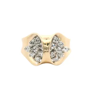 Estate 14K Yellow Gold 0.35ctw Diamond Cluster Ring