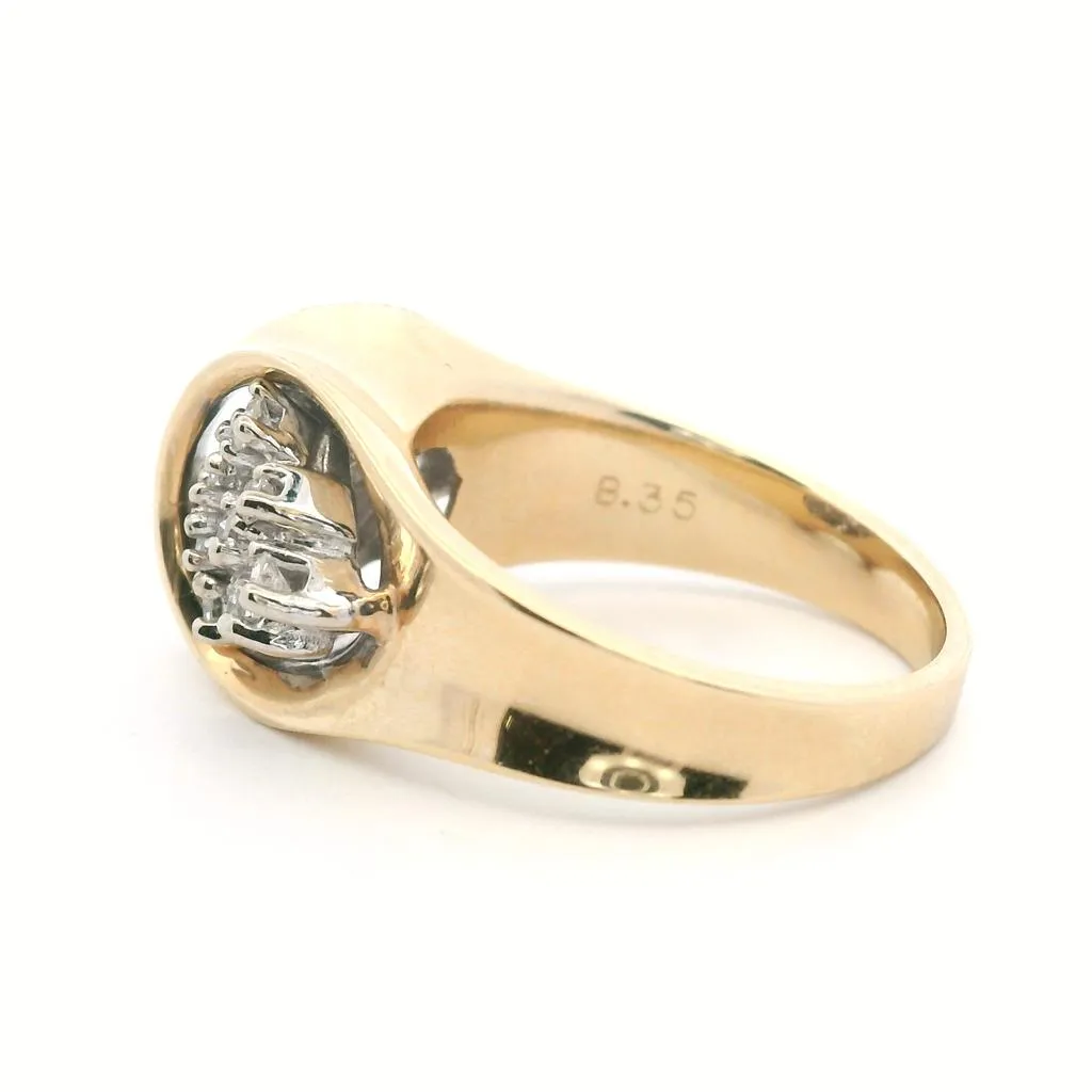 Estate 14K Yellow Gold 0.35ctw Diamond Cluster Ring