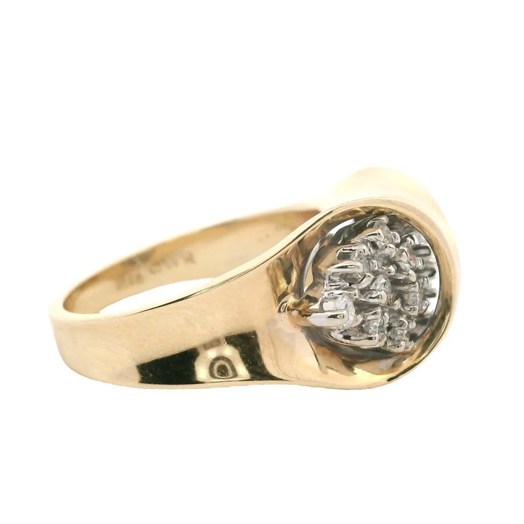 Estate 14K Yellow Gold 0.35ctw Diamond Cluster Ring