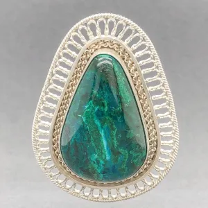Estate Sterling Silver Azurite Pendant