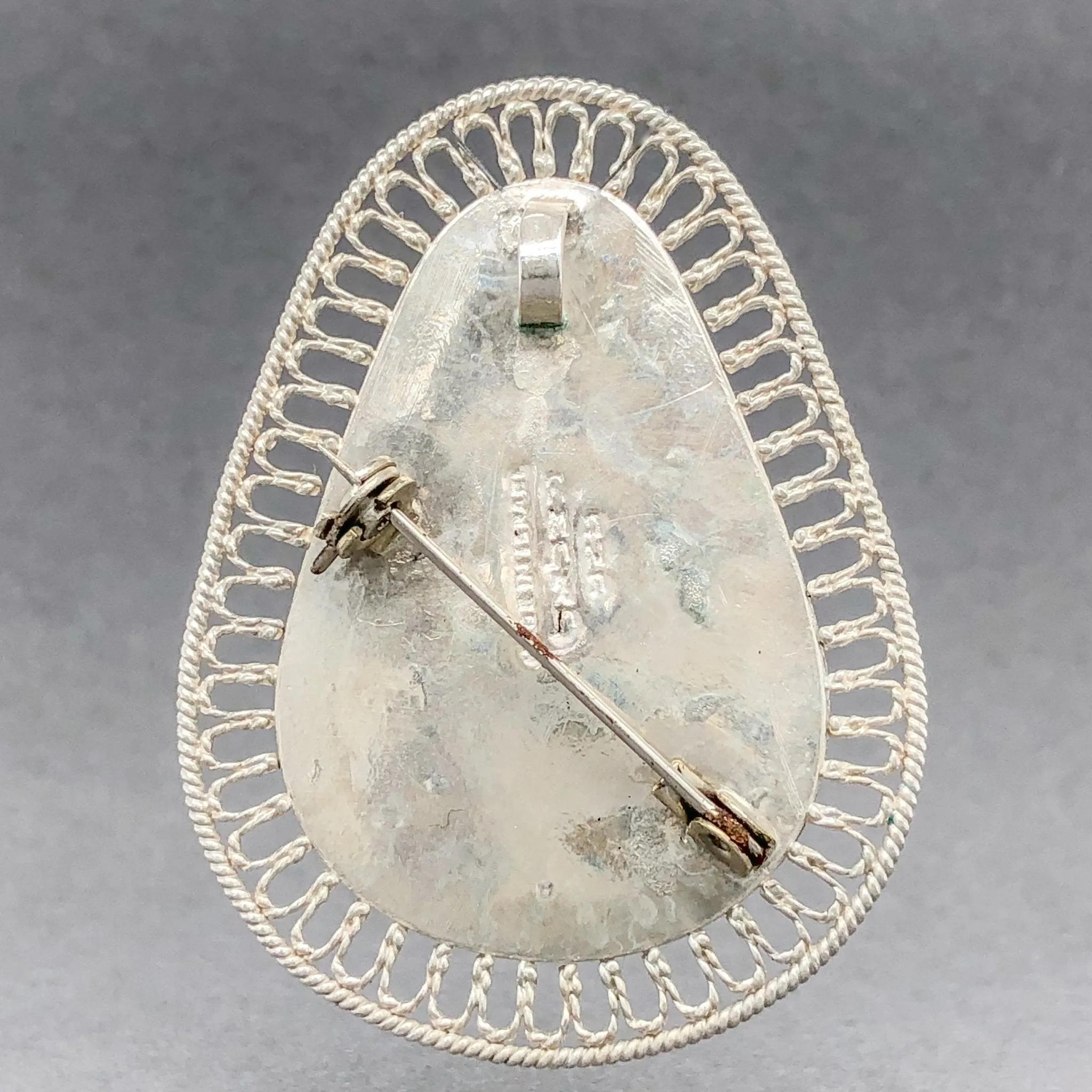 Estate Sterling Silver Azurite Pendant
