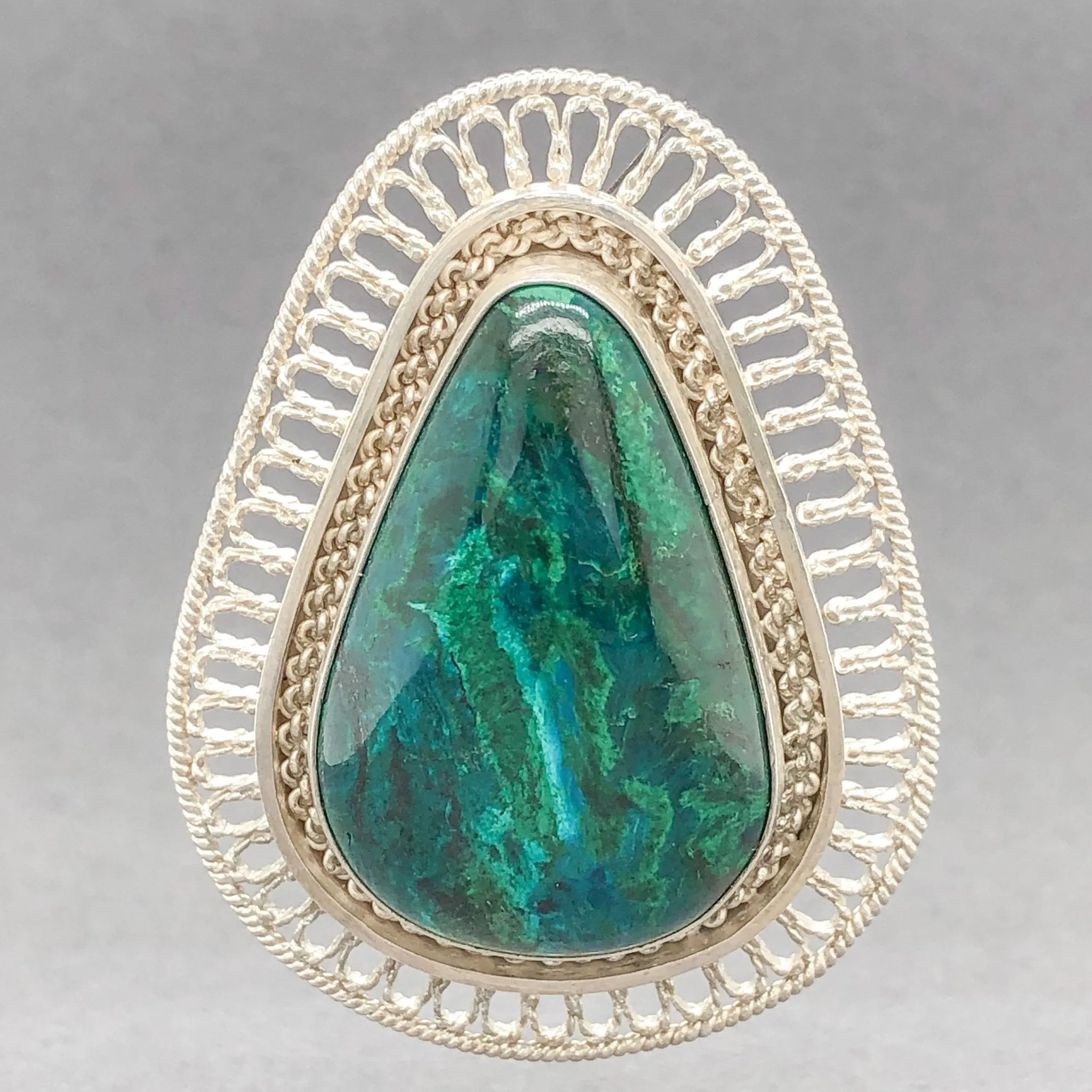 Estate Sterling Silver Azurite Pendant
