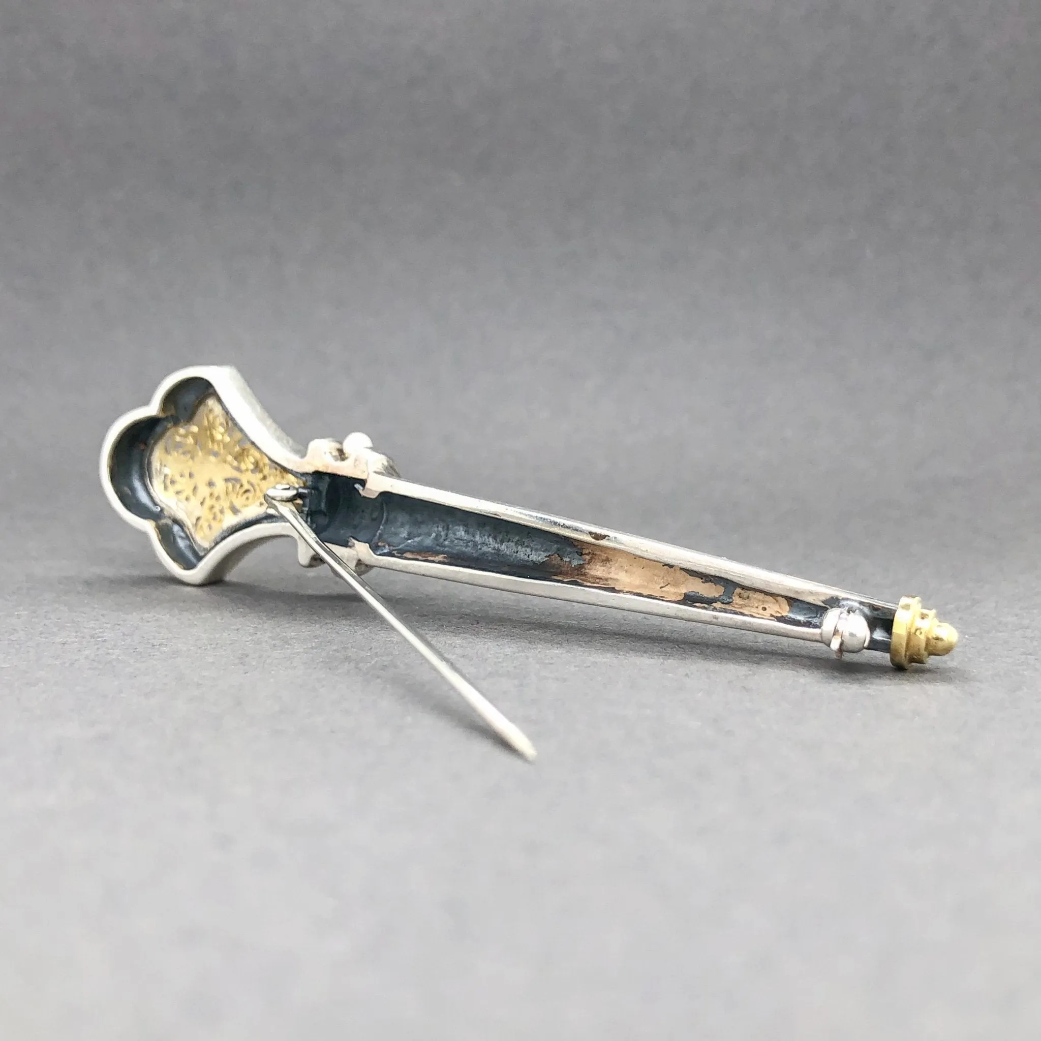 Estate William Schraft SS / 14K Y Gold Seed Pearl Brooch