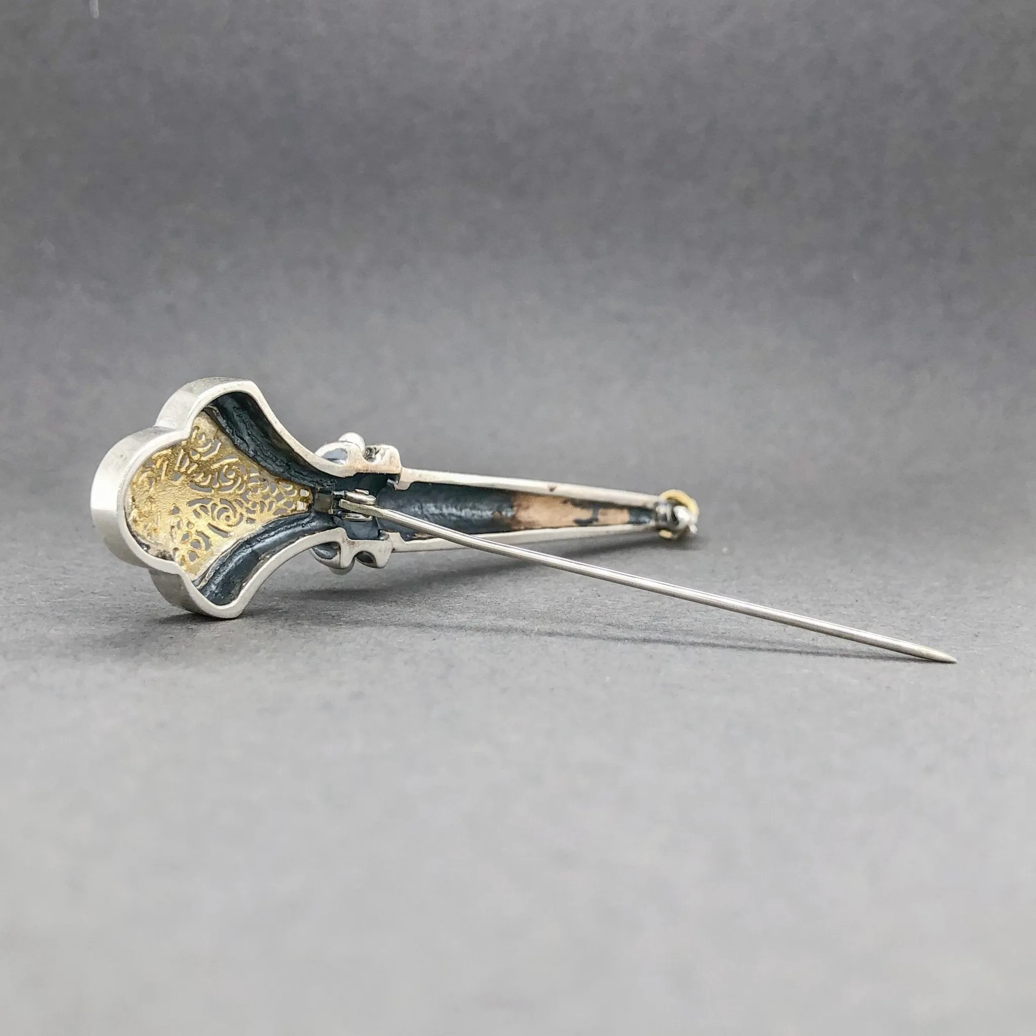 Estate William Schraft SS / 14K Y Gold Seed Pearl Brooch