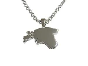 Estonia Map Shape Pendant Necklace