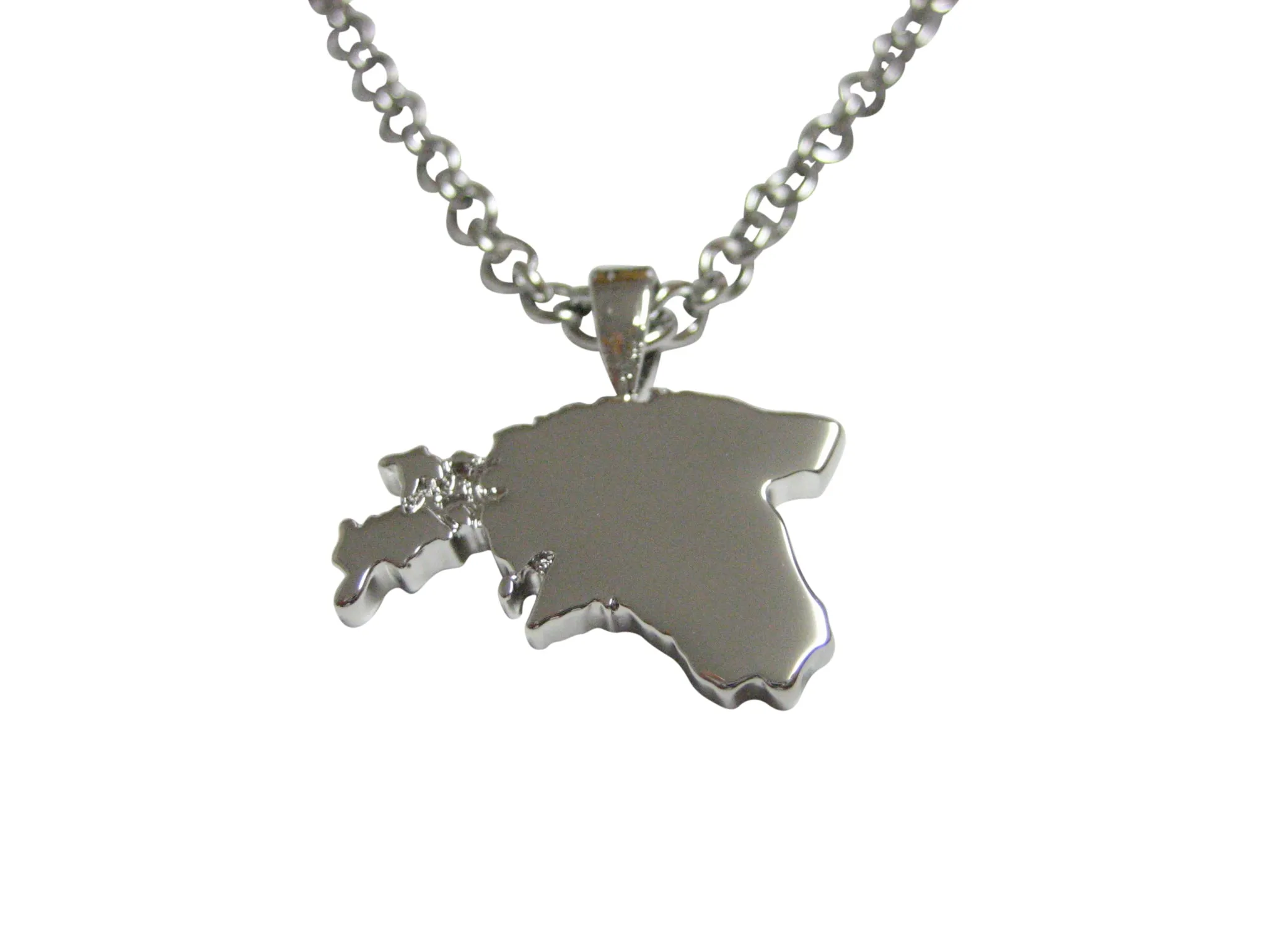Estonia Map Shape Pendant Necklace