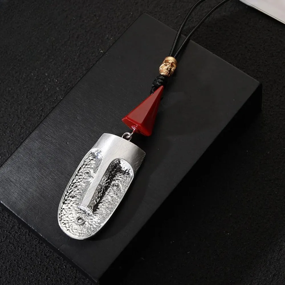 Ethnic Long Collares Chains Silver Color Face Necklace Aesthetic Suspension Pendant
