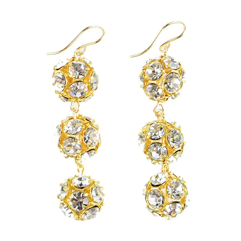 Europa Rhinestone Ball Earrings