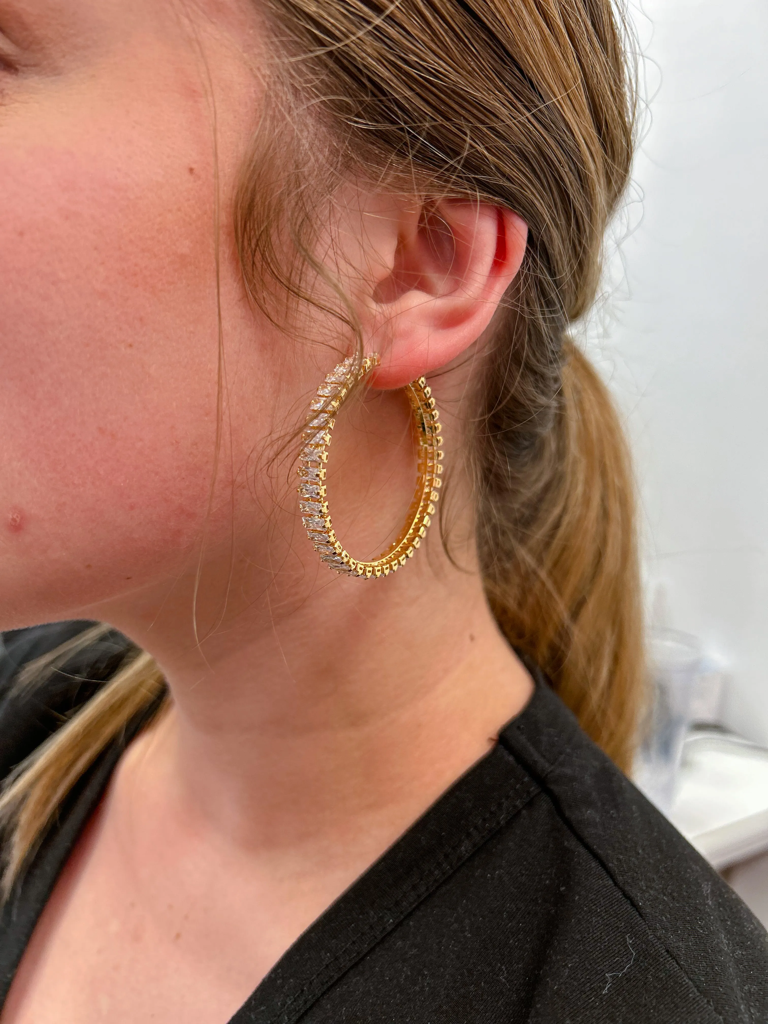 Evangeline Crystal Hoops