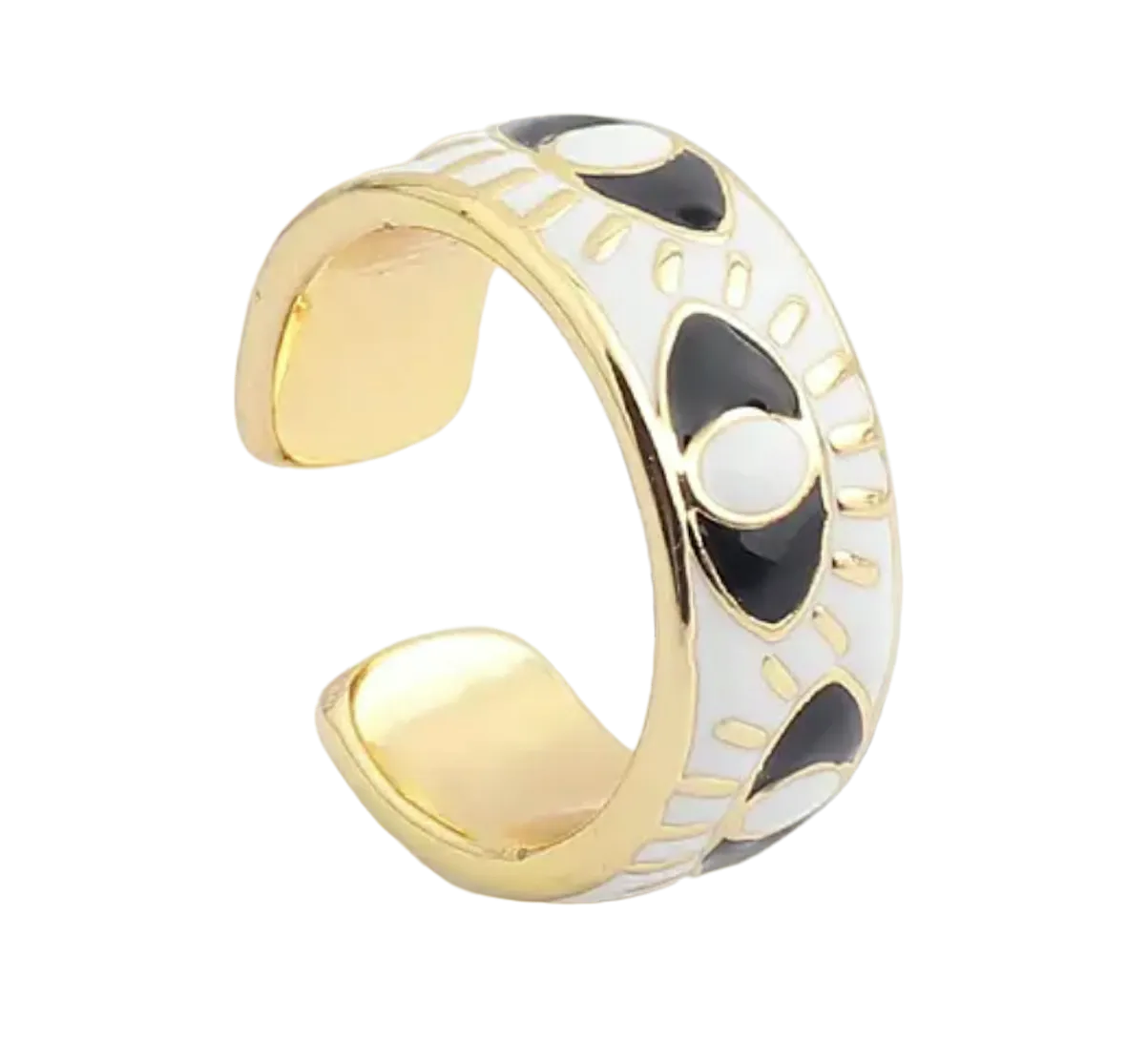 Evil Eye Band Ring White
