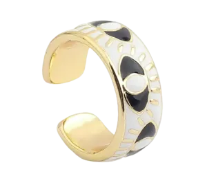 Evil Eye Band Ring White