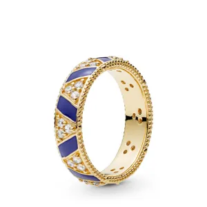 Exotic Stones & Stripes Golden Ring