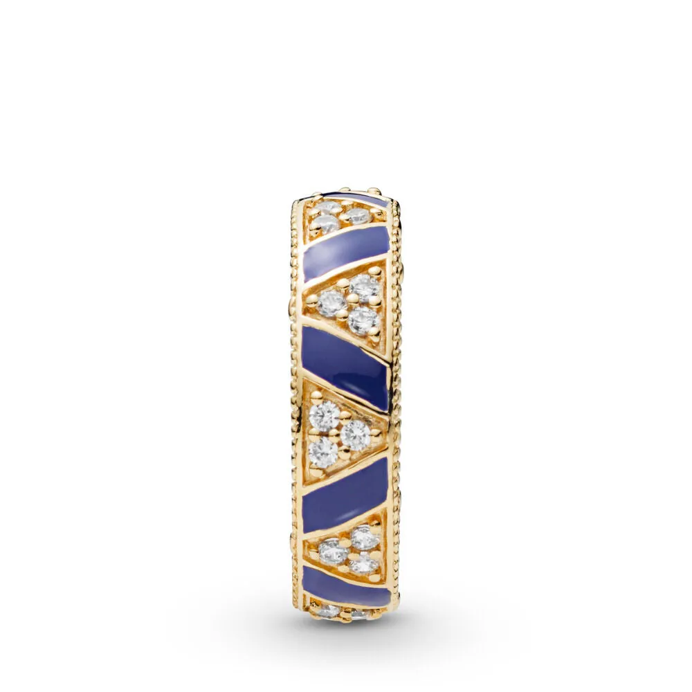 Exotic Stones & Stripes Golden Ring