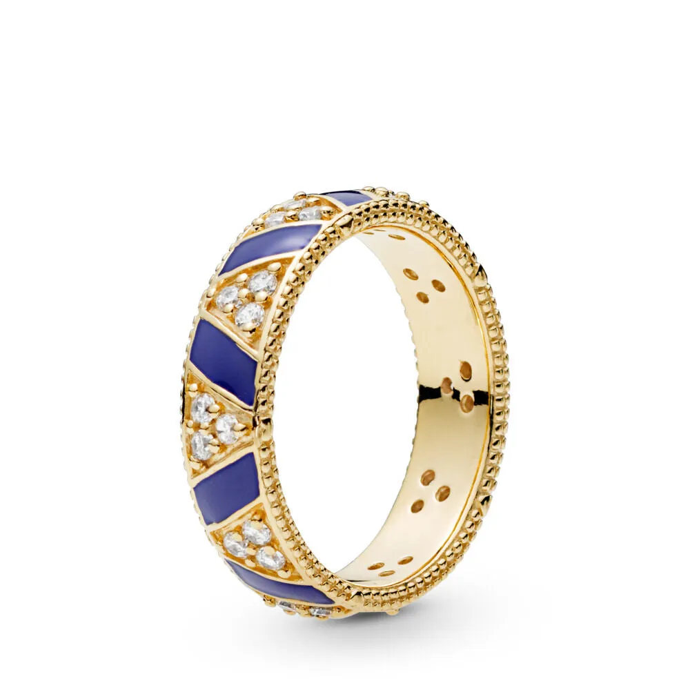 Exotic Stones & Stripes Golden Ring